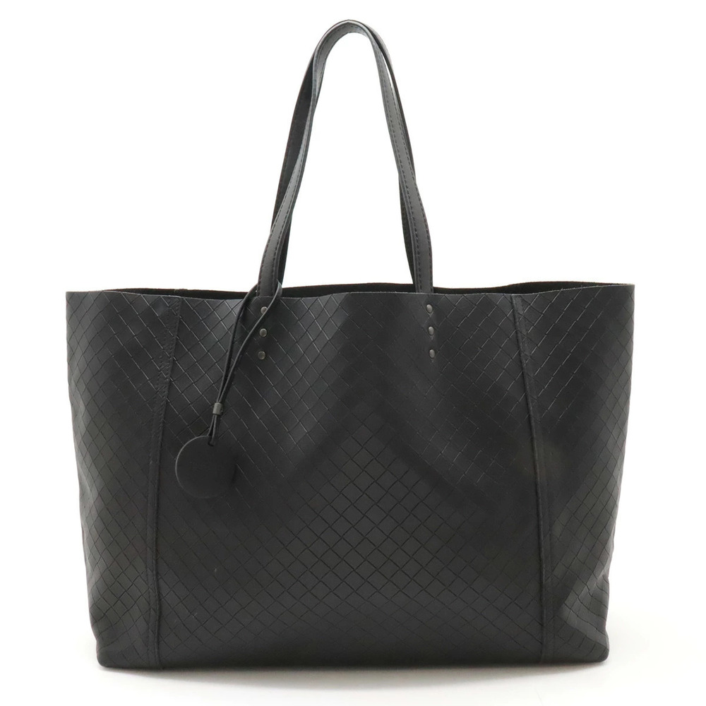 BOTTEGA VENETA Intreccio Mirage Tote Bag Shoulder Leather Black